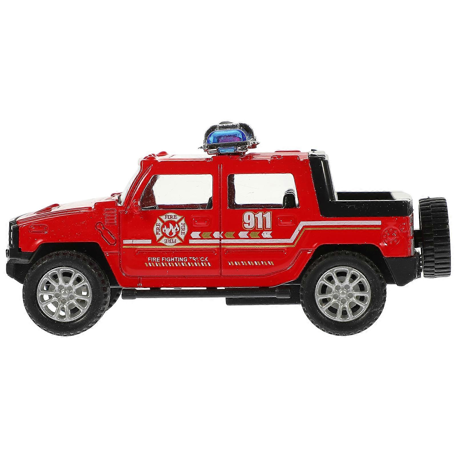Kids Fire Truck Toy 5Pcs Simulated Inertia Fire Truck For Playtime And Learning Activities In Red Color With Realistic Design