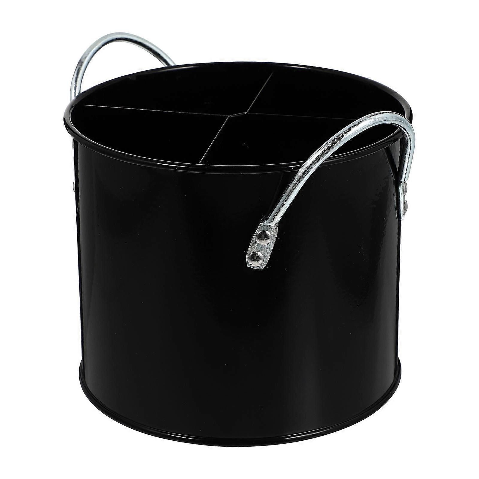 Kitchen Storage Bin Tableware Bucket for Cutlery 2Pcs Black Set