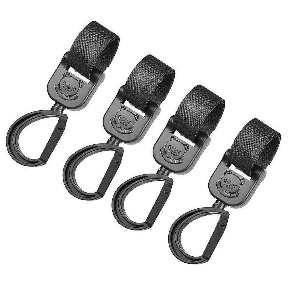 Stroller Hooks Baby for 360 Degree Rotation Hook in 24Pcs Black