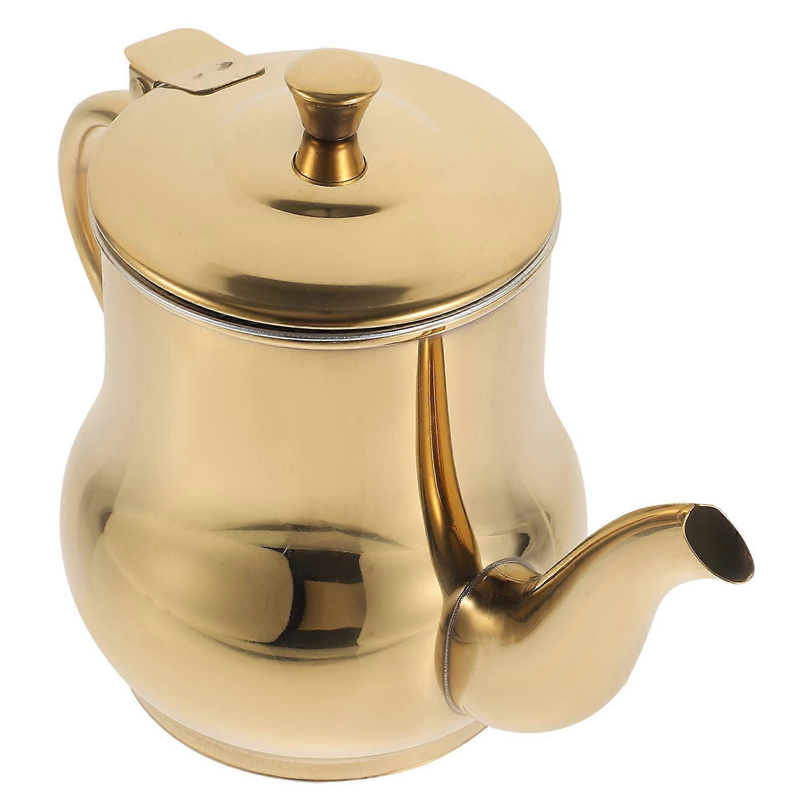 Golden Stainless Steel Oil Container for Cooking with Filter