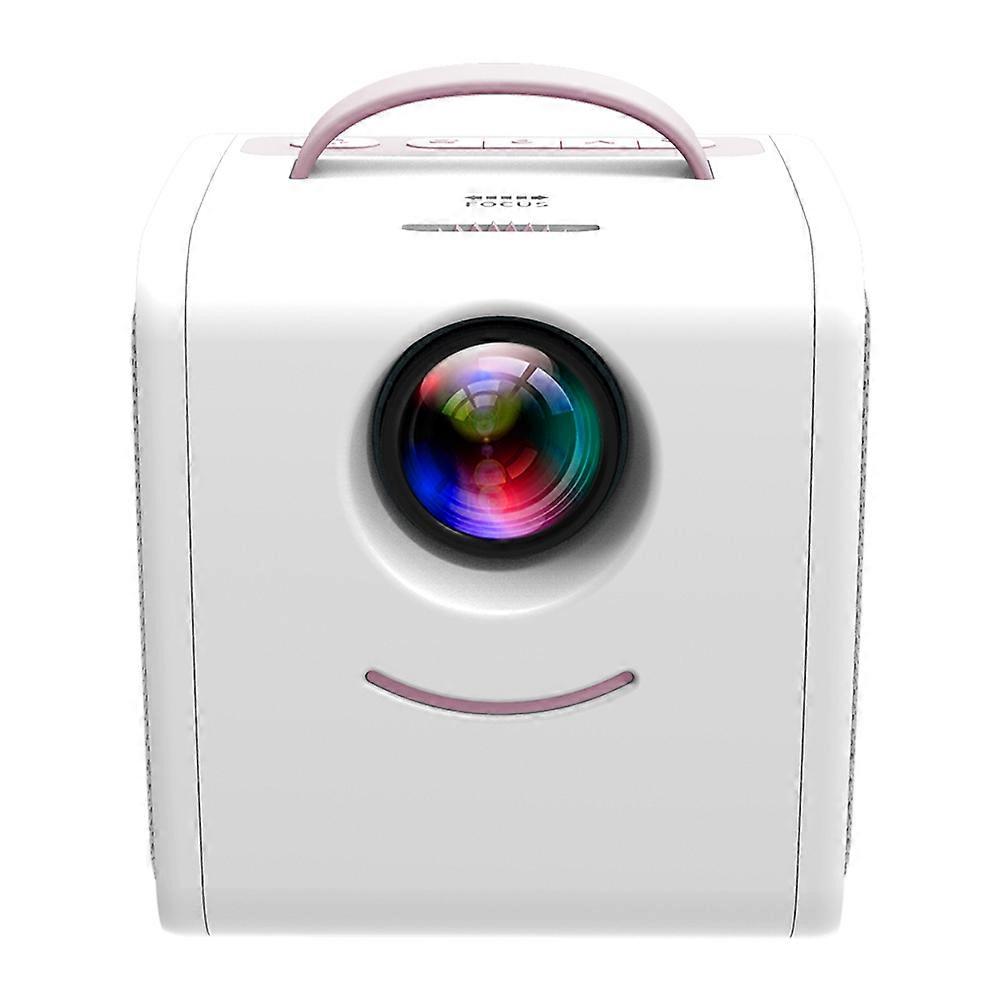 Portable Projector for Home Mini Phone Projector Device Indoor Entertainment with Pink 1080P Supported 1Pcs