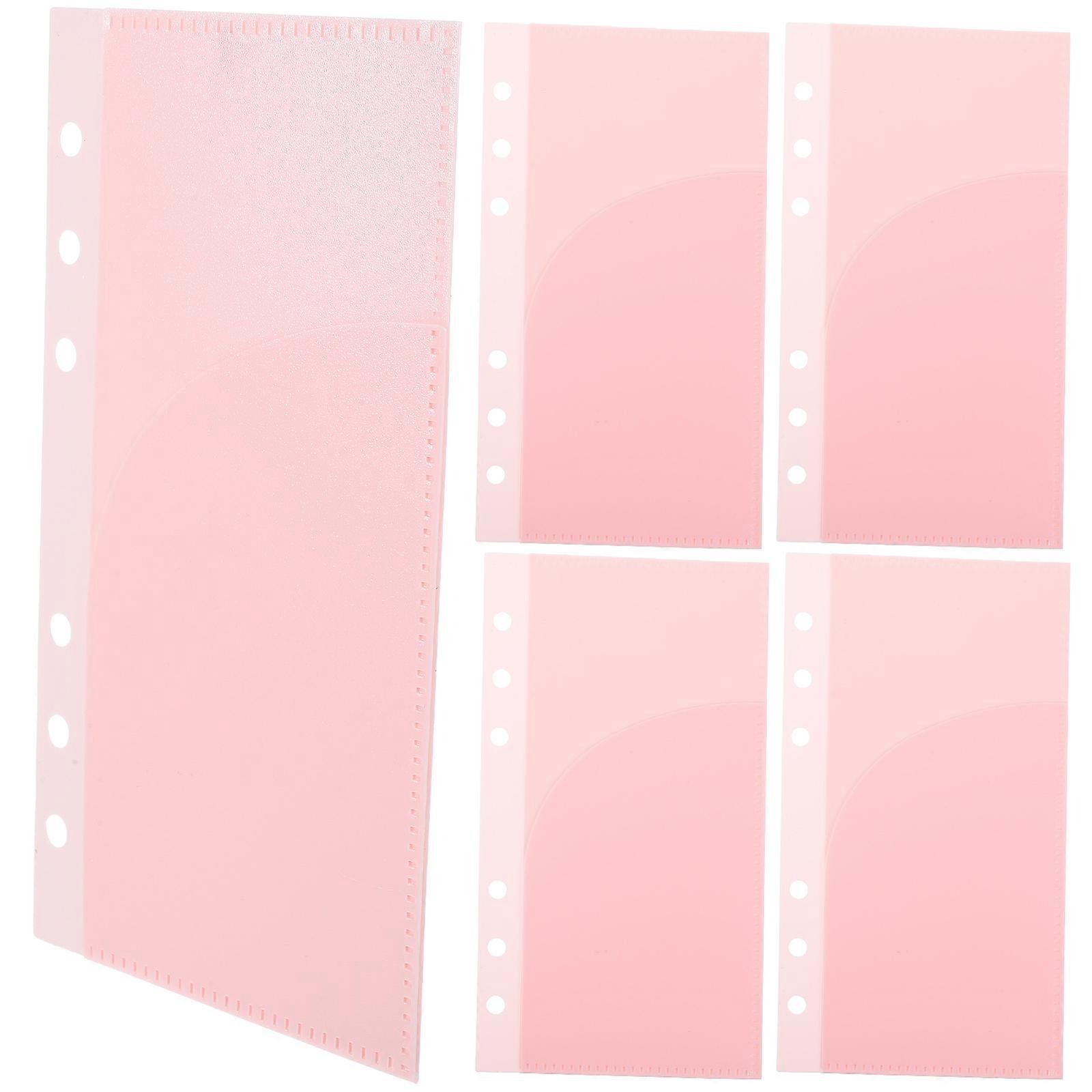 Binder Pockets for Home Use 20Pcs Pink PP Inserts