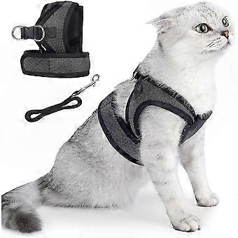 Adjustable Cat Harness with Leash for Outdoor Walks, Escape-Proof Kitten Vest Featuring Breathable Mesh Design