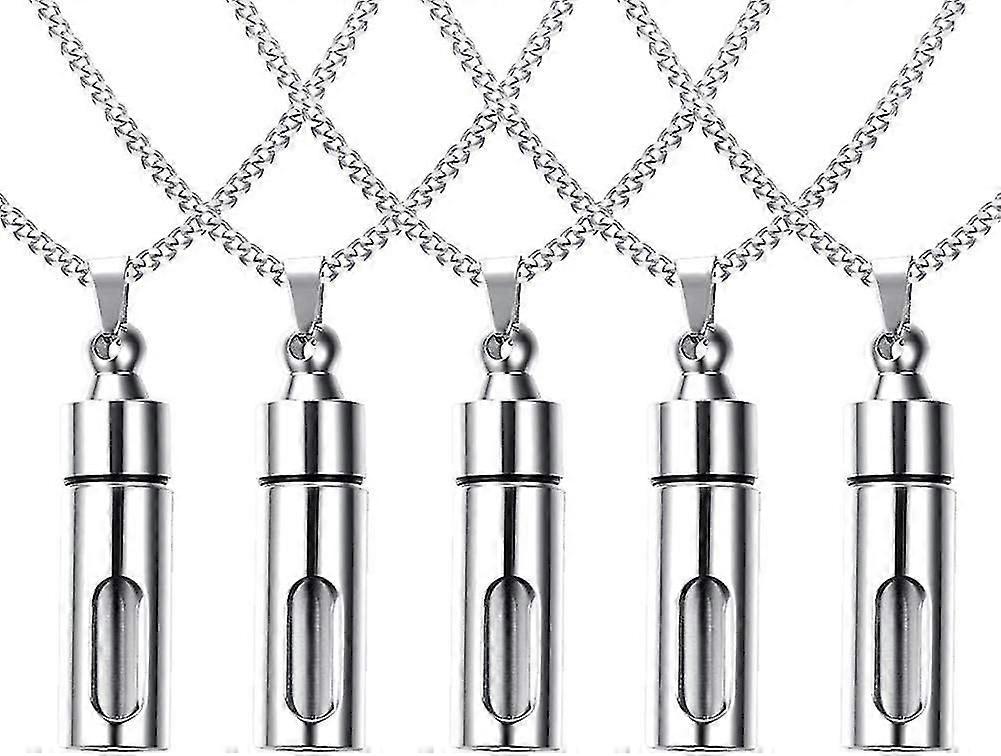 Paslanmaz Çelik Cam Konteyner Tüp Urn Keepsake Kremasyon Külleri Erkekler Kadınlar için Anıt Kolye Kolye