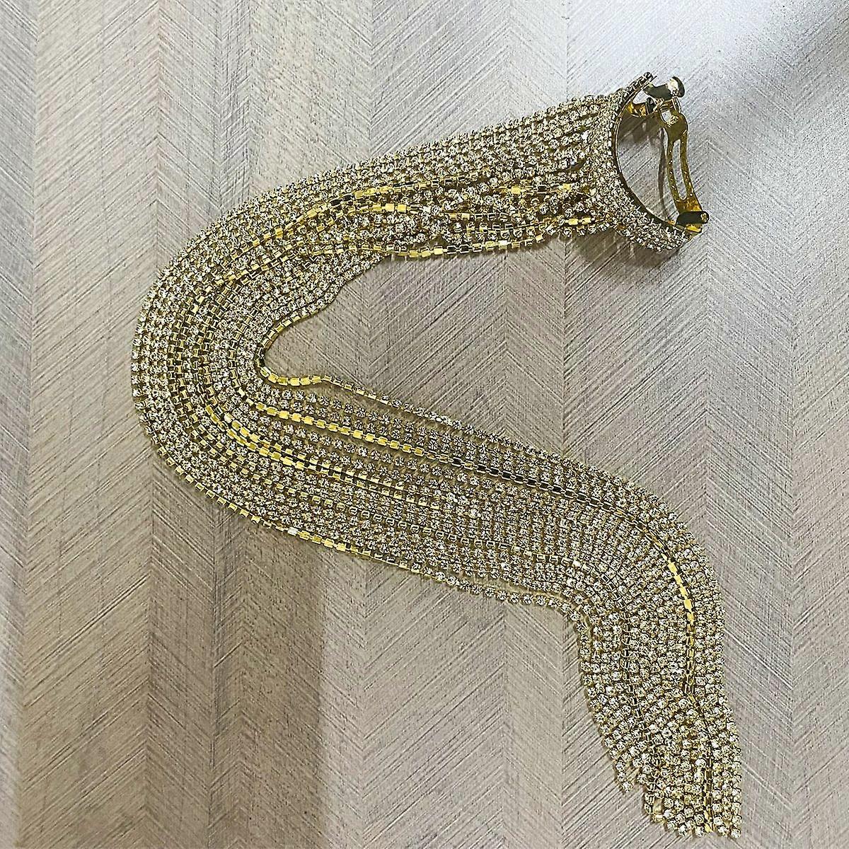 Højkvalitets rhinsten kvast lang kæde hårnål hårpynt Internet