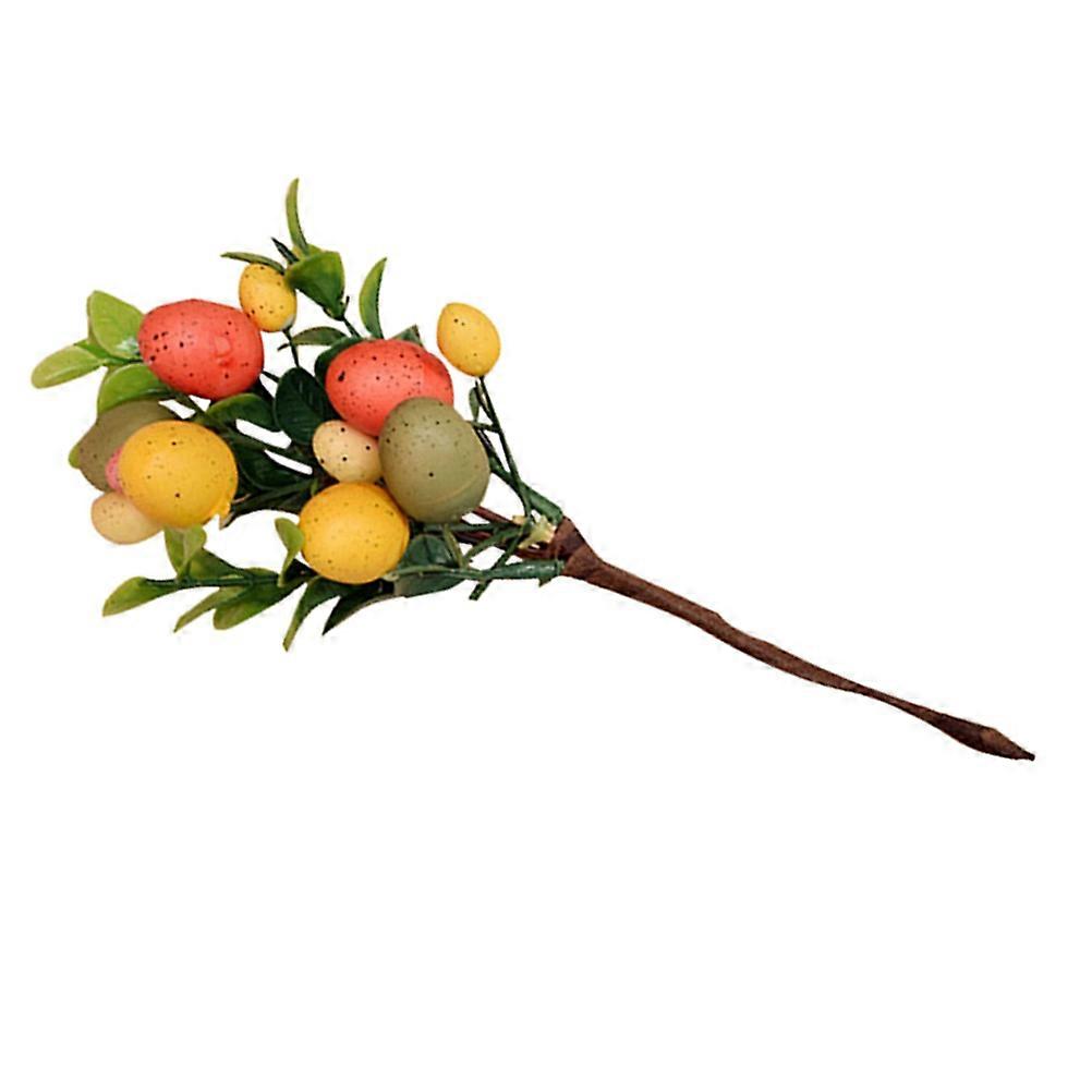 Colorful Easter Egg Branch Artificial Flowers for Table Decor 2Pcs