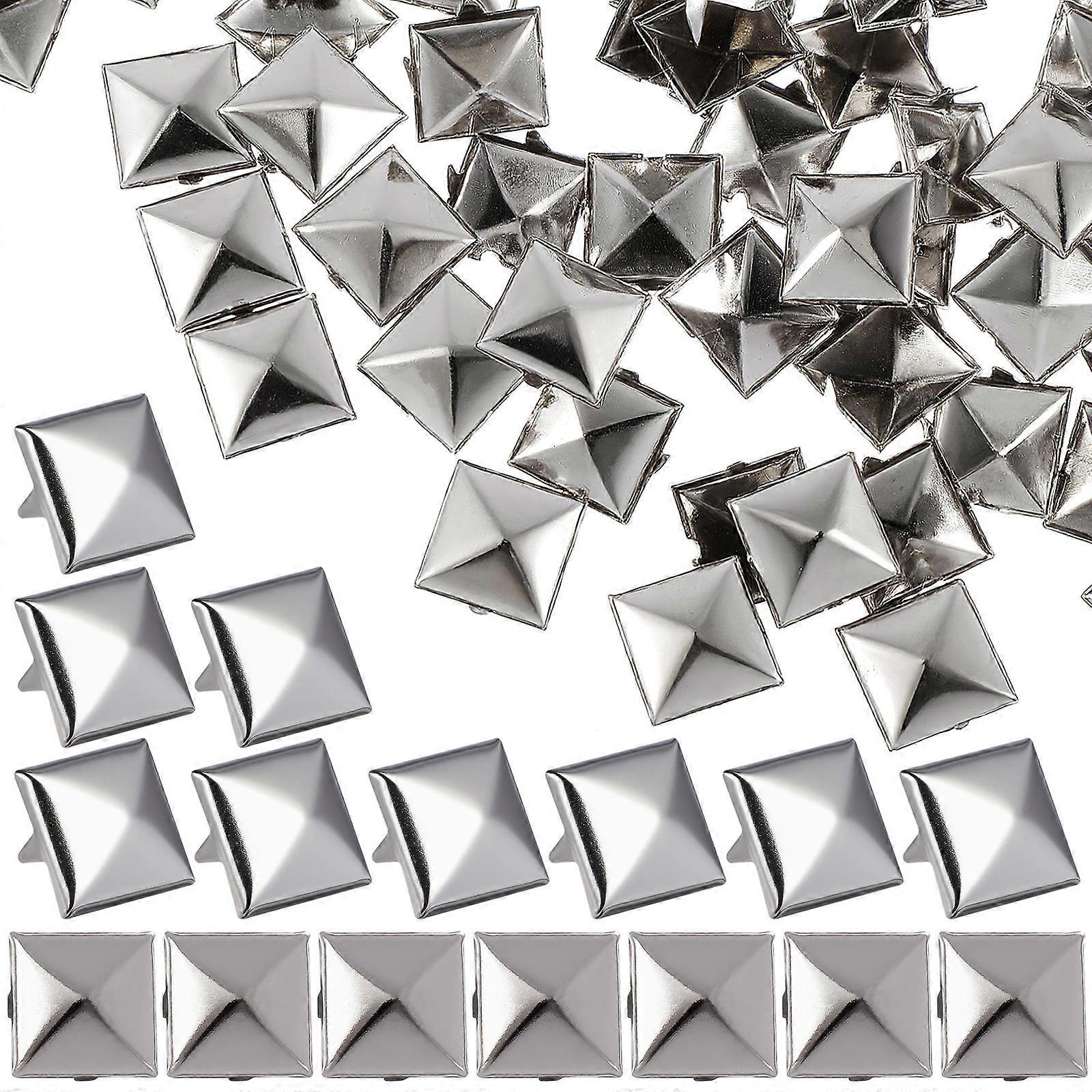 Square Rivet Metal Studs for Clothing DIY Accessories 800Pcs Silver
