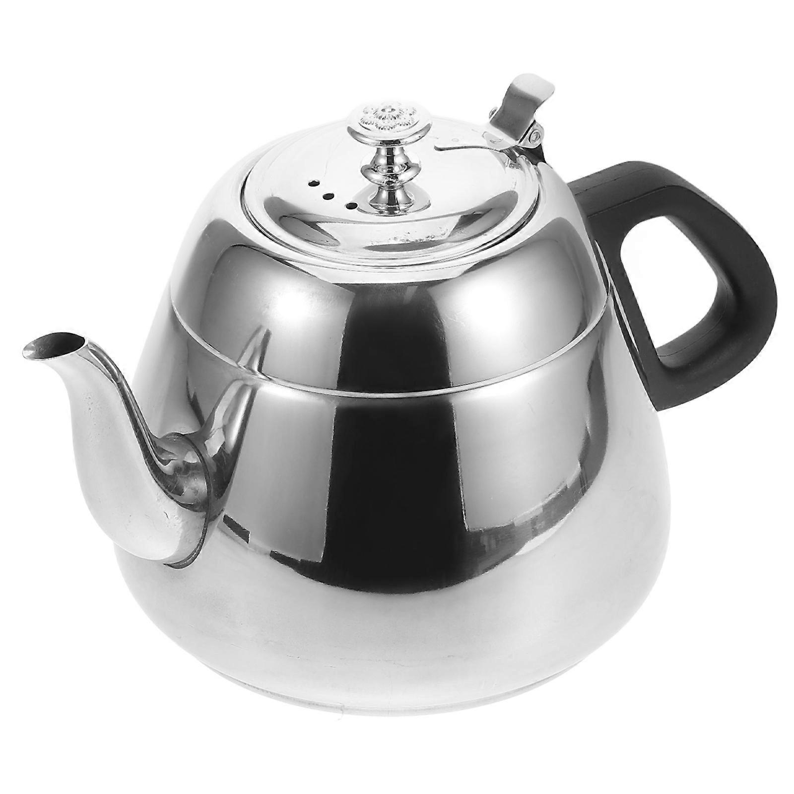 Stainless Steel Tea Kettle Household Needs Round Silver Brewing Tea 1Pack