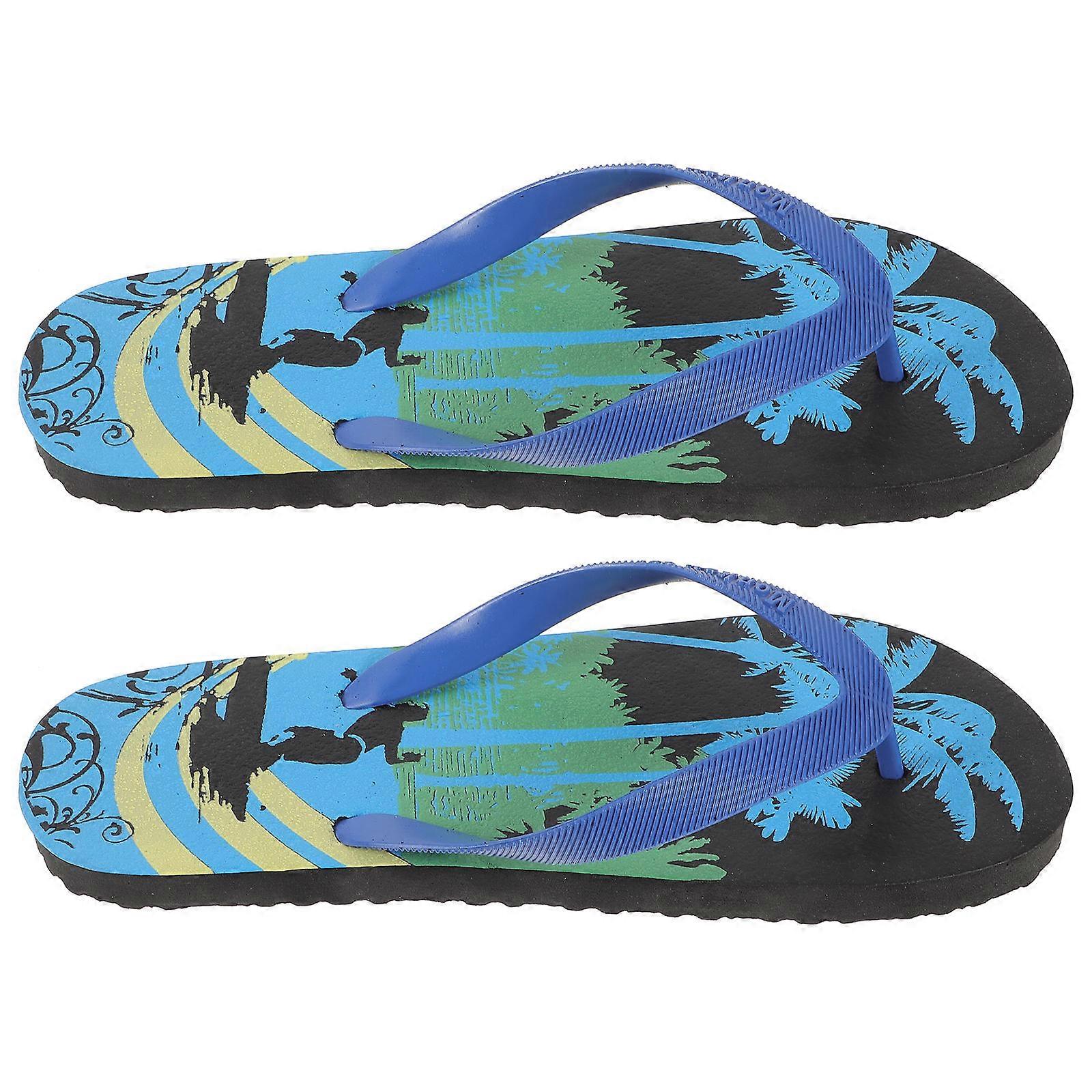 Stylish Flip-Flops Hawaii Style Breathable Slippers for Beach 2Pairs