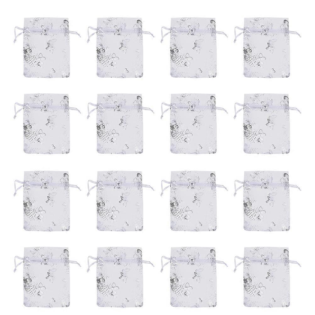 Butterflies Pattern Mesh Drawstring Bags for Wedding Gifts 500Pcs