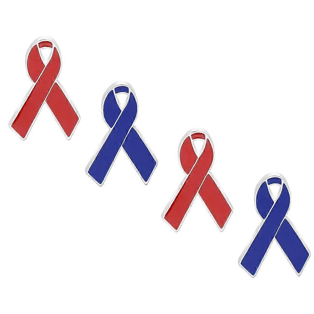 Alloy Breastpin Red Ribbon for Awareness with 8Pcs Set Included