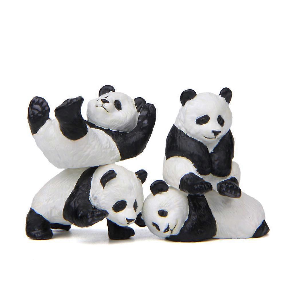 Miniature Resin Figurine Panda for Decoration Use 2Pcs