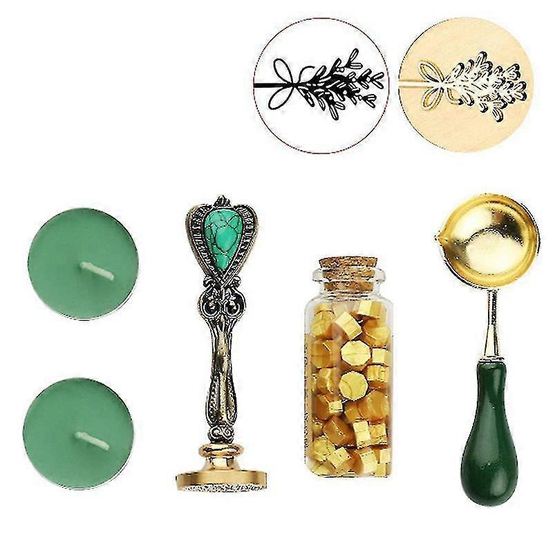 Kit de sceaux en cire laquée à feu, coffret cadeau avec tampon en laiton pour l'emballage de faire-part de mariage et de lettres.