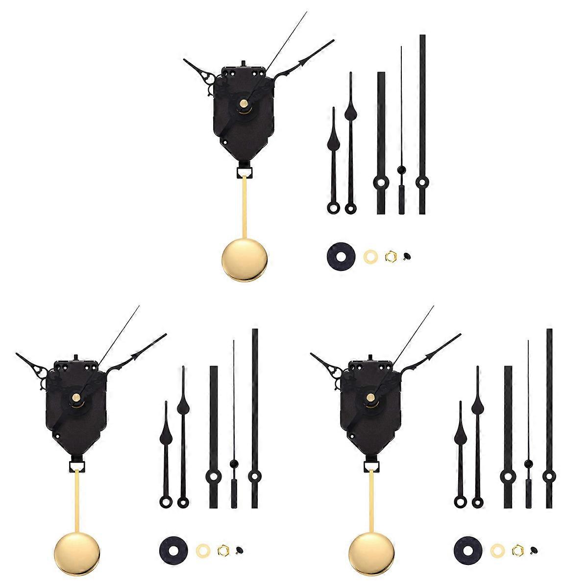 DIY Pendulum Clock Movement Mechanism with 3 Pairs Different Hands