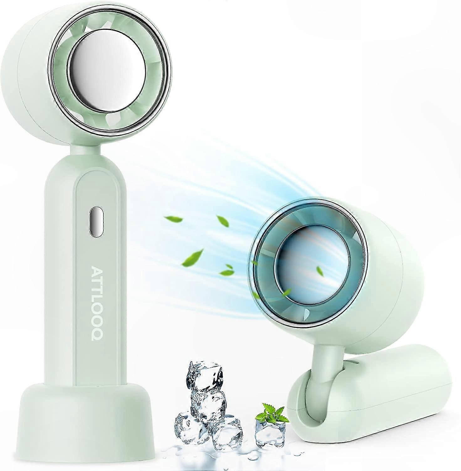 Mini Portable USB Rechargeable Handheld Fan, 3-Speed Adjustable Folding Desk Fan with Base, Battery Operated for Personal Use