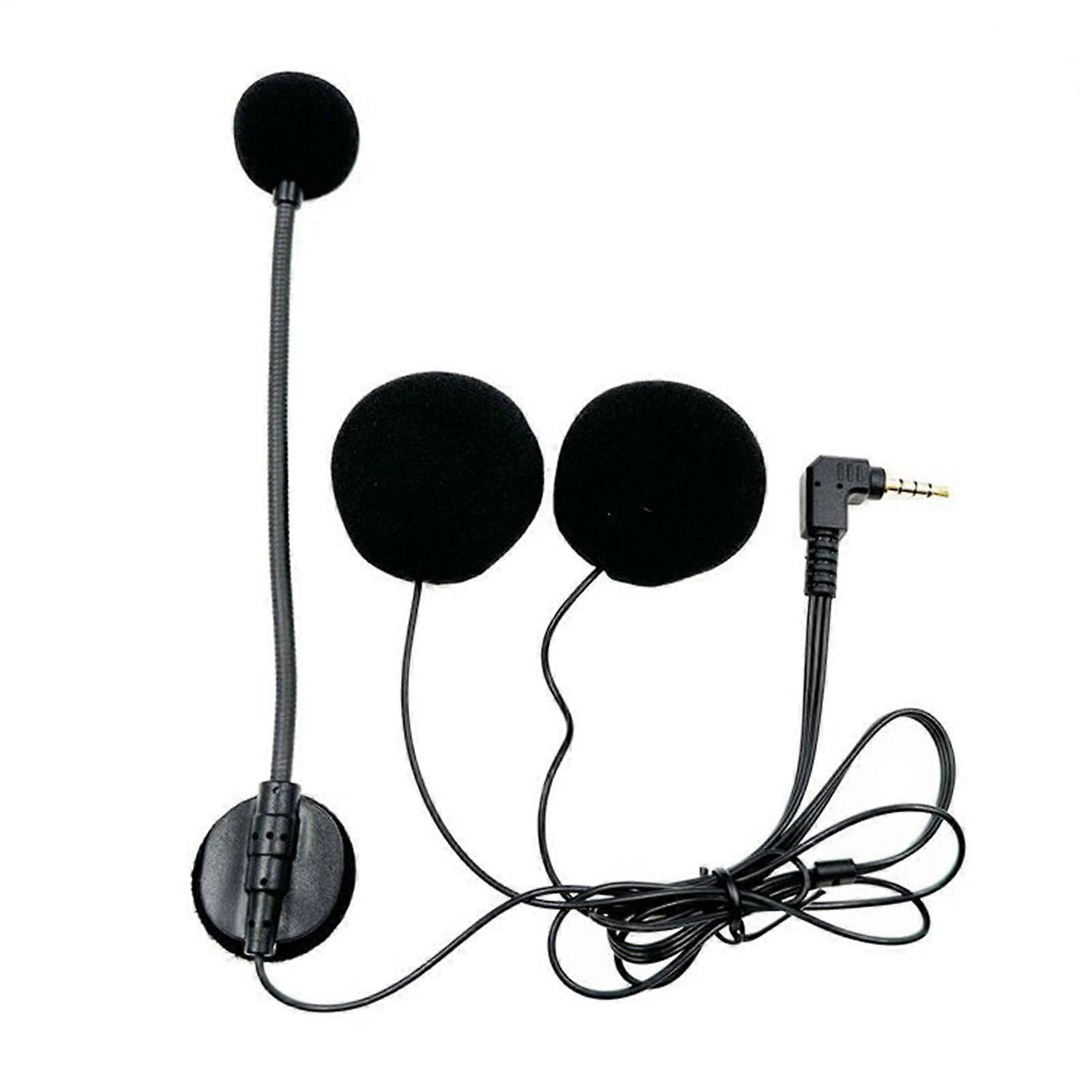 Helmet Headset NoiseCanceling Intercom, Modular Slim Design, Earphone For Racing Dirt Bike Snowmobile Powersports Black