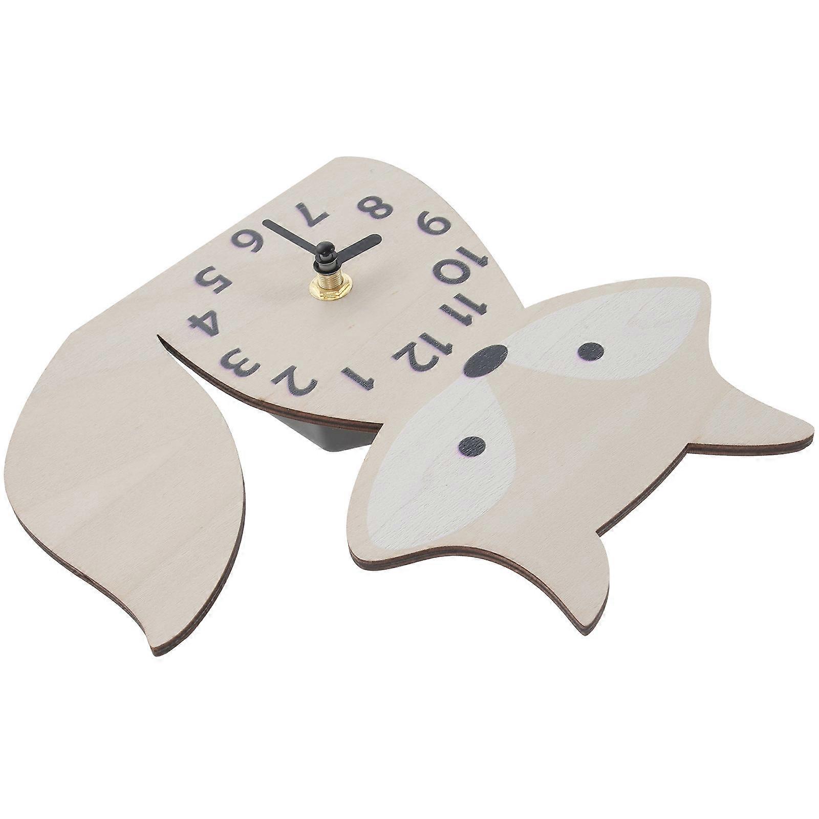 Wooden Fox Wall Clock Hanging Clock for Timing 3Pcs Household Pack