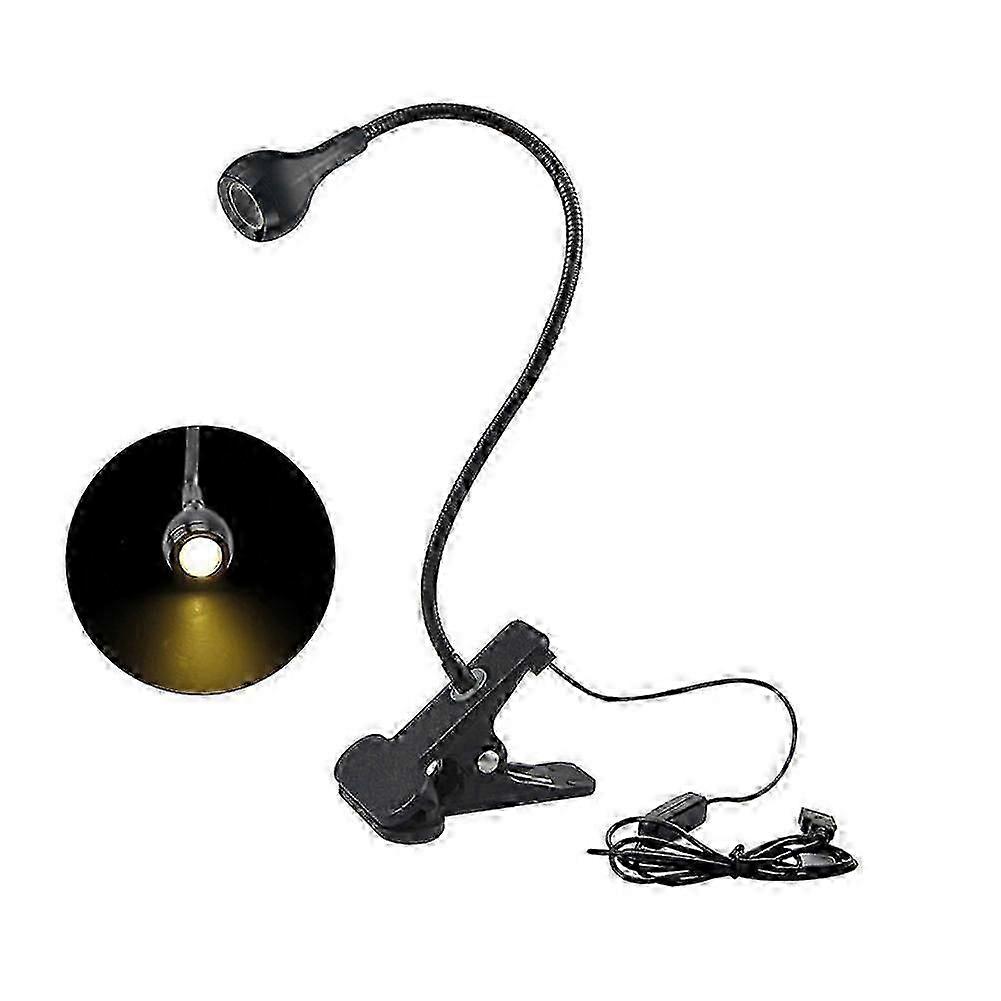 USB Rechargeable Clip-on Desktop LED Light Computer Reading Lamp with Button