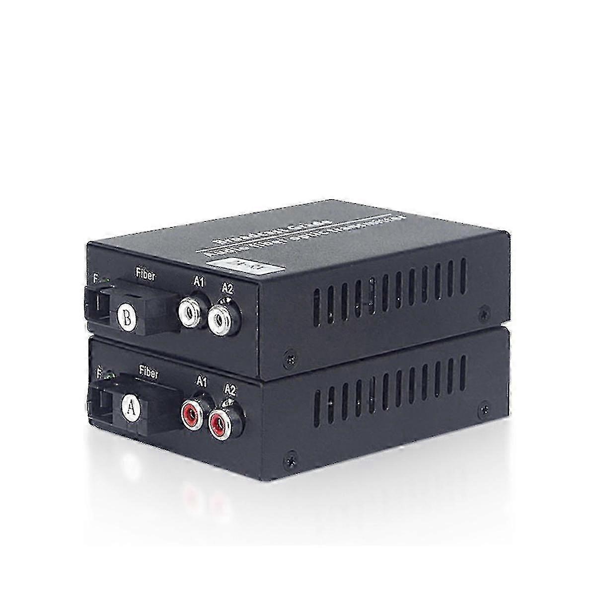 2 Channels Audio Over Fiber Optic Media Converters - Singlmode Fiber Up 20km Multimode 500m For Broadcasting Eu Plug 25-26s