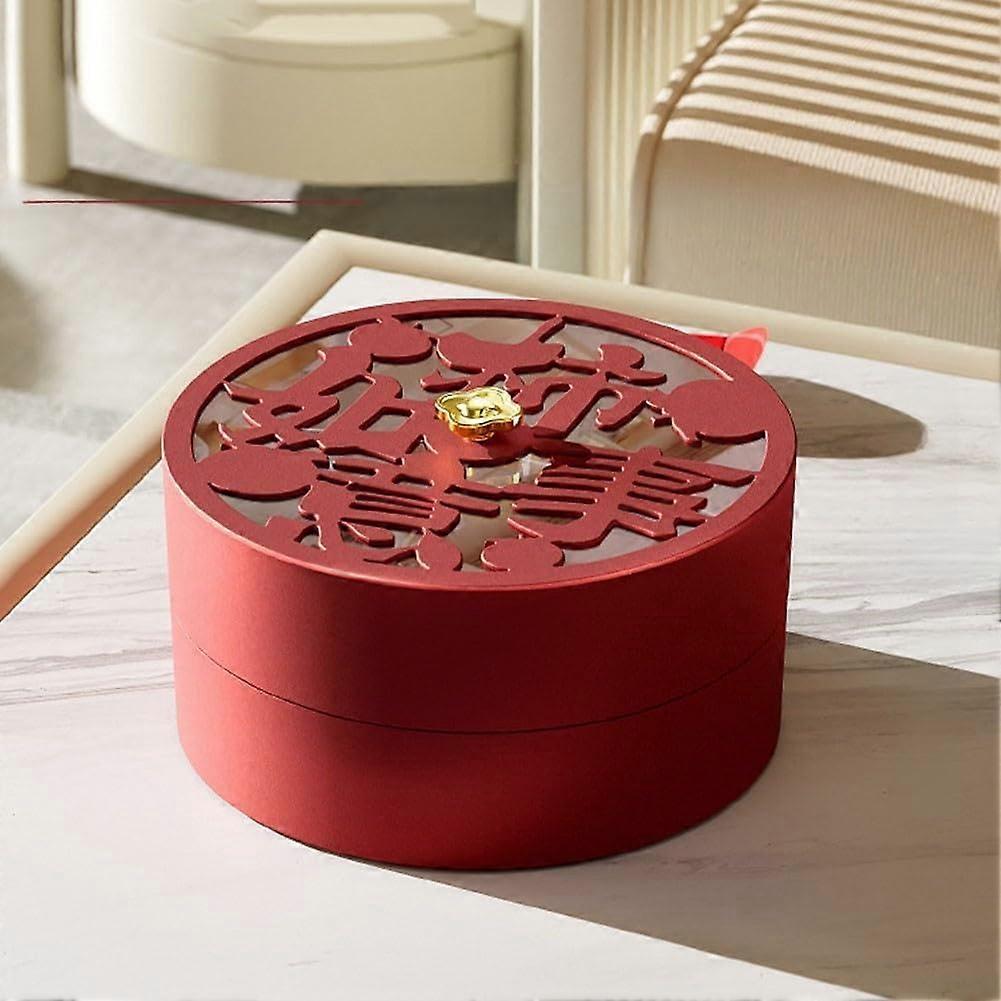 Large Capacity Snack Tray With Four Compartments And Sealed Lid For Kitchen Retro Design Stackable Food Container