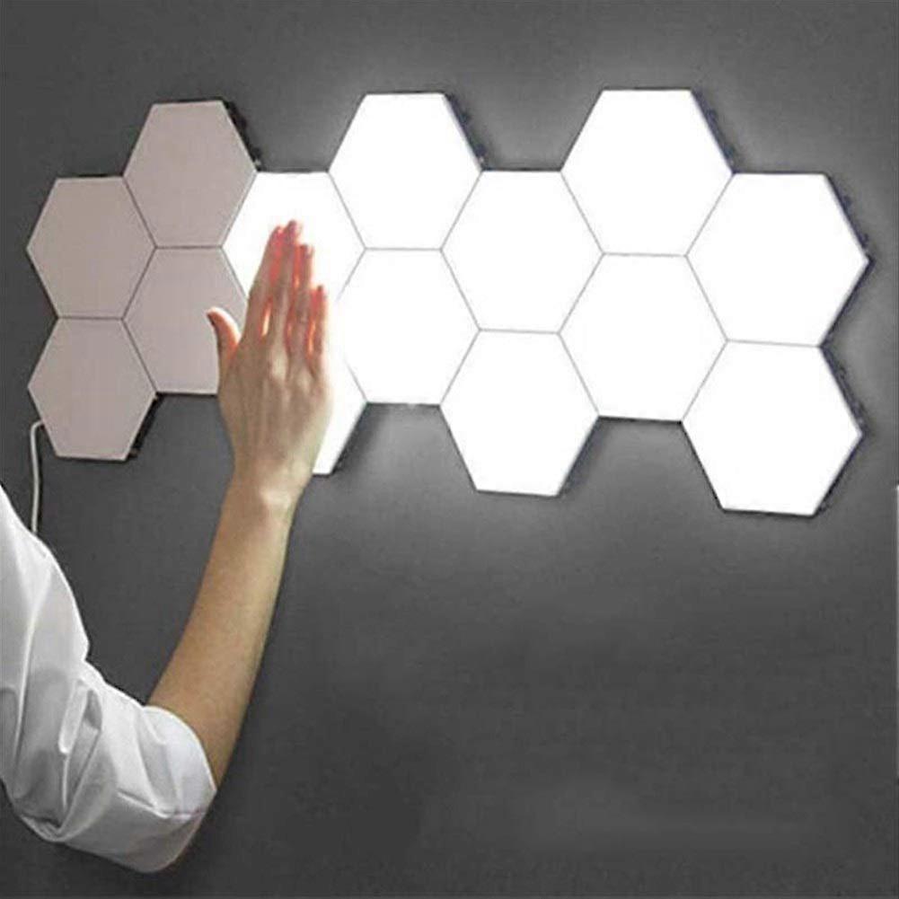 Splicing LED Smart Light Hexagonal Wall Lamp Panels, Bright Interior LED, Modular TouchSensitive Honeycomb, 5Piece Set