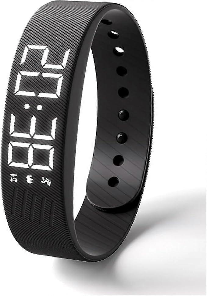 Alarm Clock Watch Vibrating For Heavy Sleepers Habit Breakers Silent Wristband Snooze Smart Watch Black