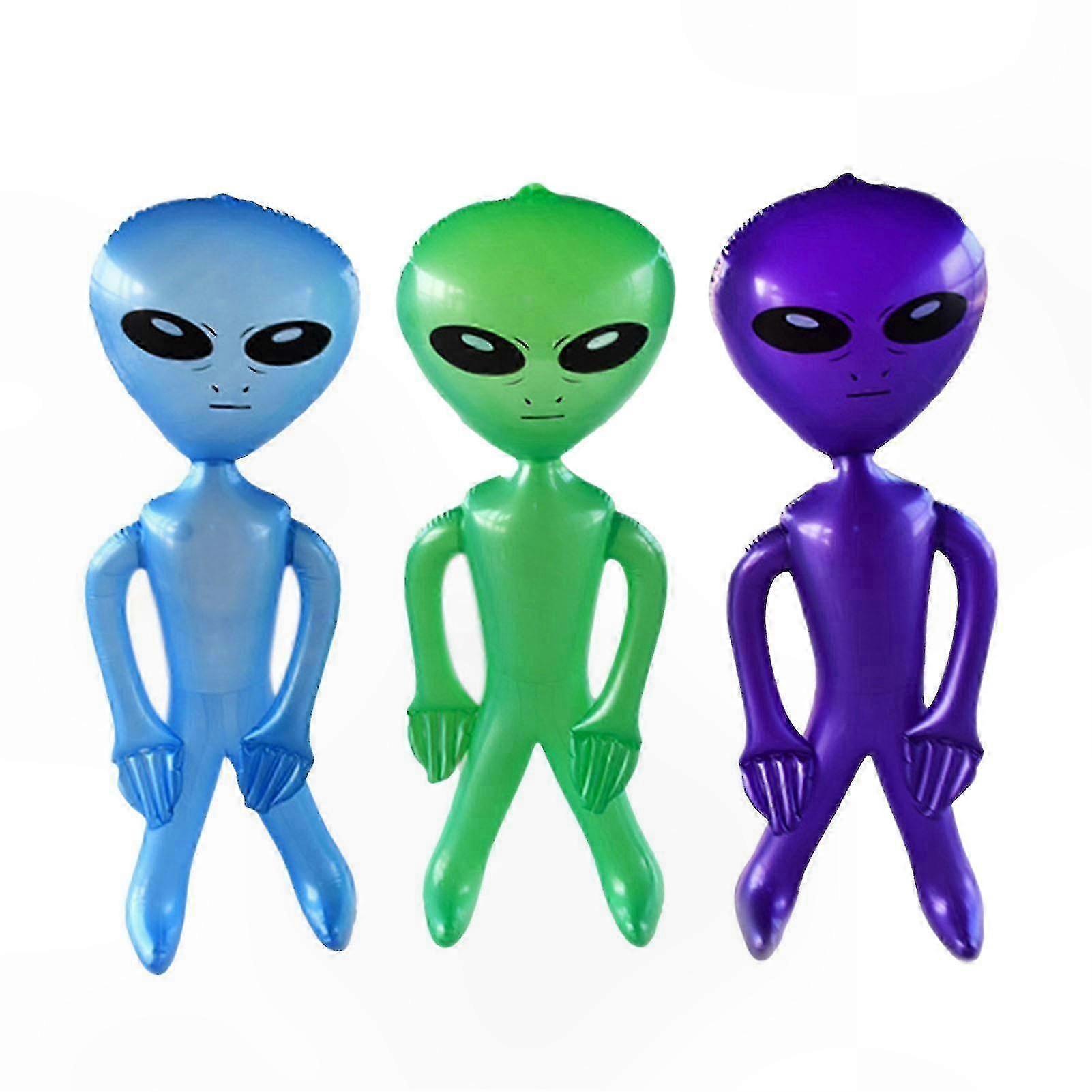35-Inch Inflatable Alien Toy Vivid Figures for Halloween Party Decorations Inflatable Alien Theme Props Inflate