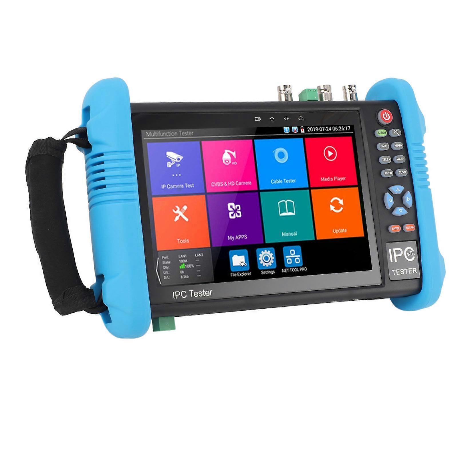 CCTV Tester VGA Input 7in Touch Screen Monitor AHD TVI CVI UTP Test Tool for Maintenance Repair UK Plug 100‑240V 