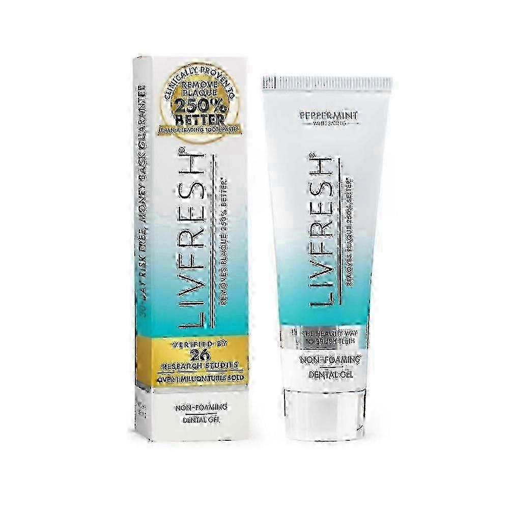Livfresh Toothpaste Gel, Clinically Proven To Remove Plaque 250% Better 50ml