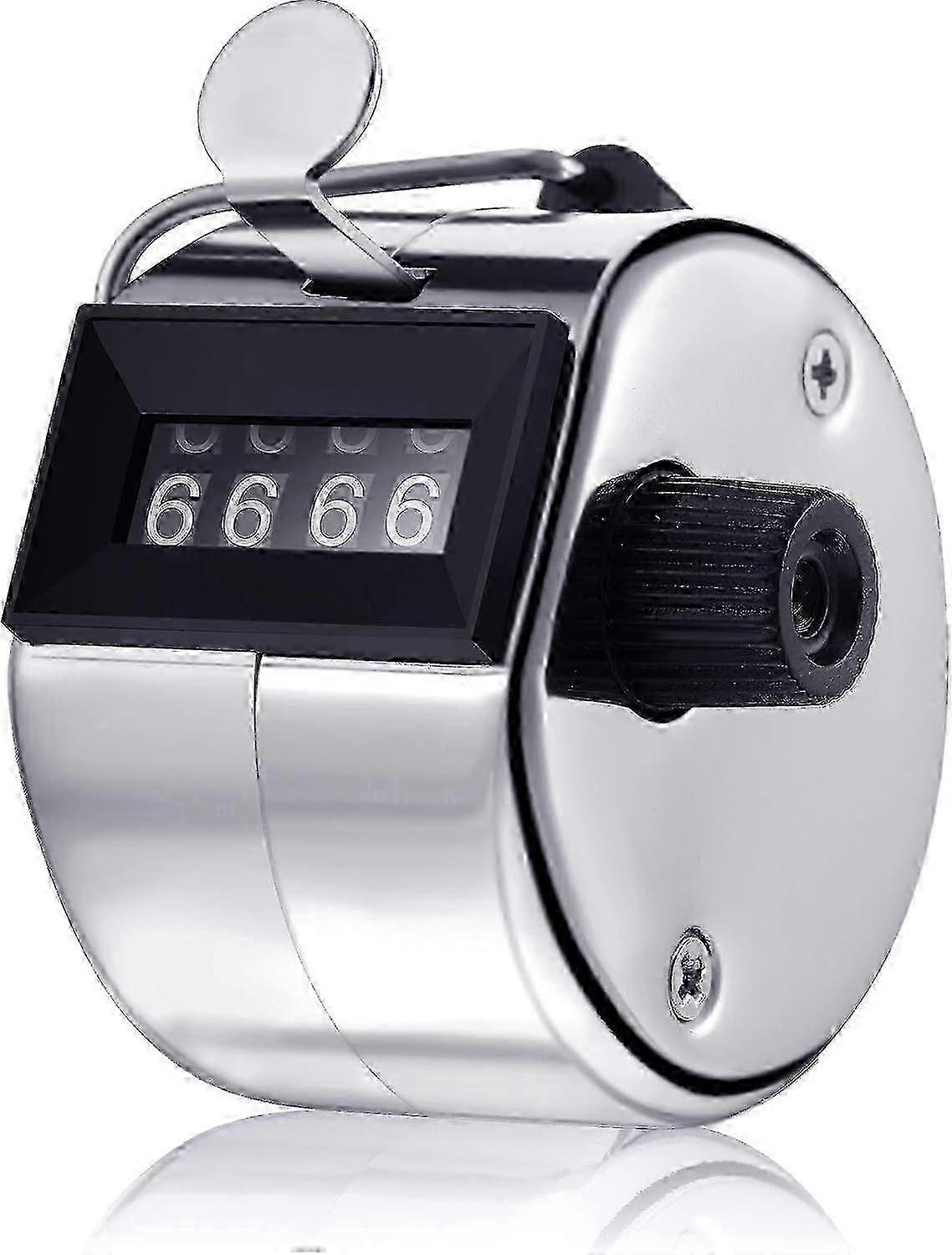 4-Digit Hand Count Counter Hand Counter Metal Mechanical Palm Counter People Laps Kick Counter with