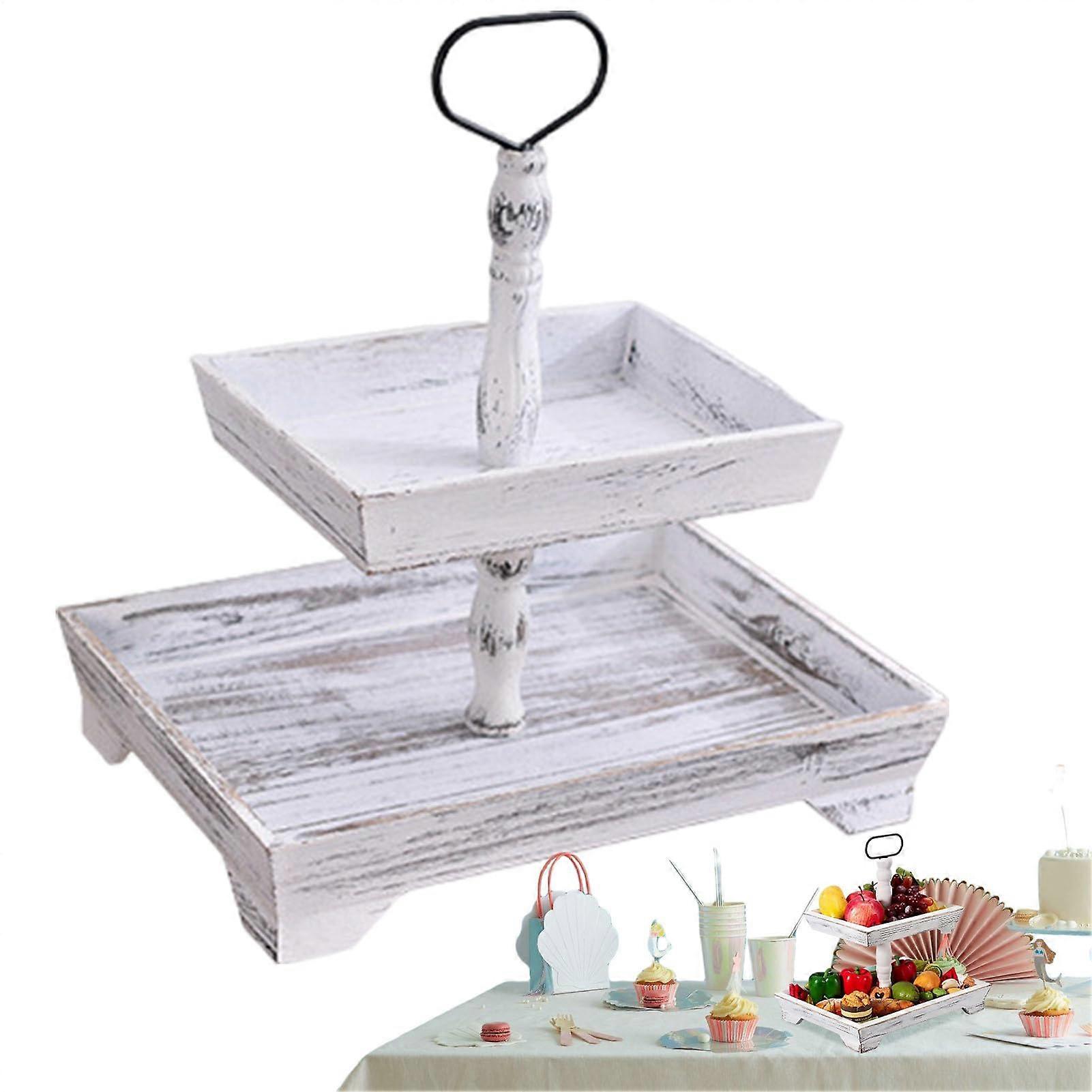 MultiTier Wooden Stand Rectangle Tray Holder For Entryway Table Cabinets Desks Dining Tables Wood Texture Serving Tray