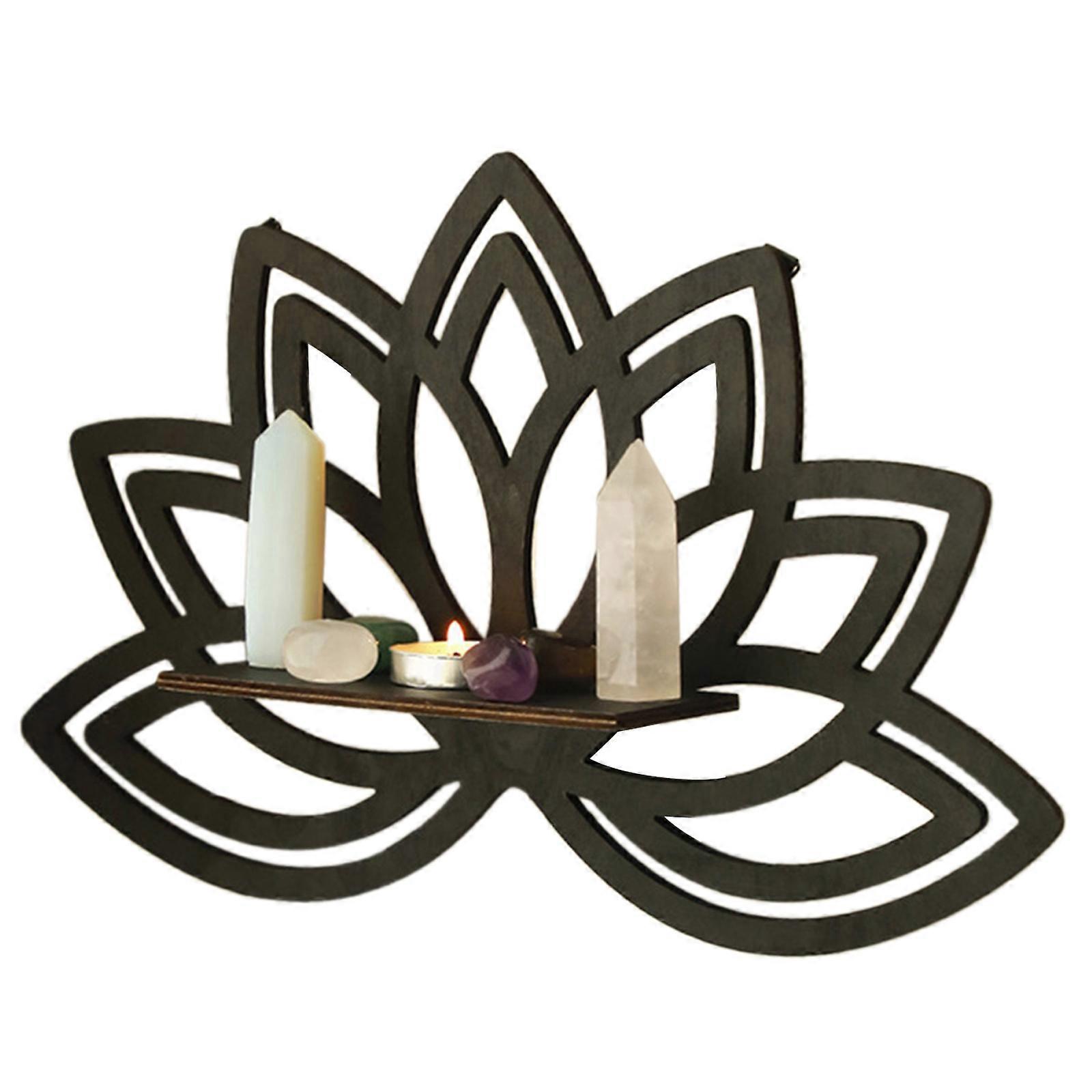 Practical Shelf with Flower Cutout Pattern Easy Installation Corner Rack Makeup Storage Stand Bathroom Wall Organizer Multicolor