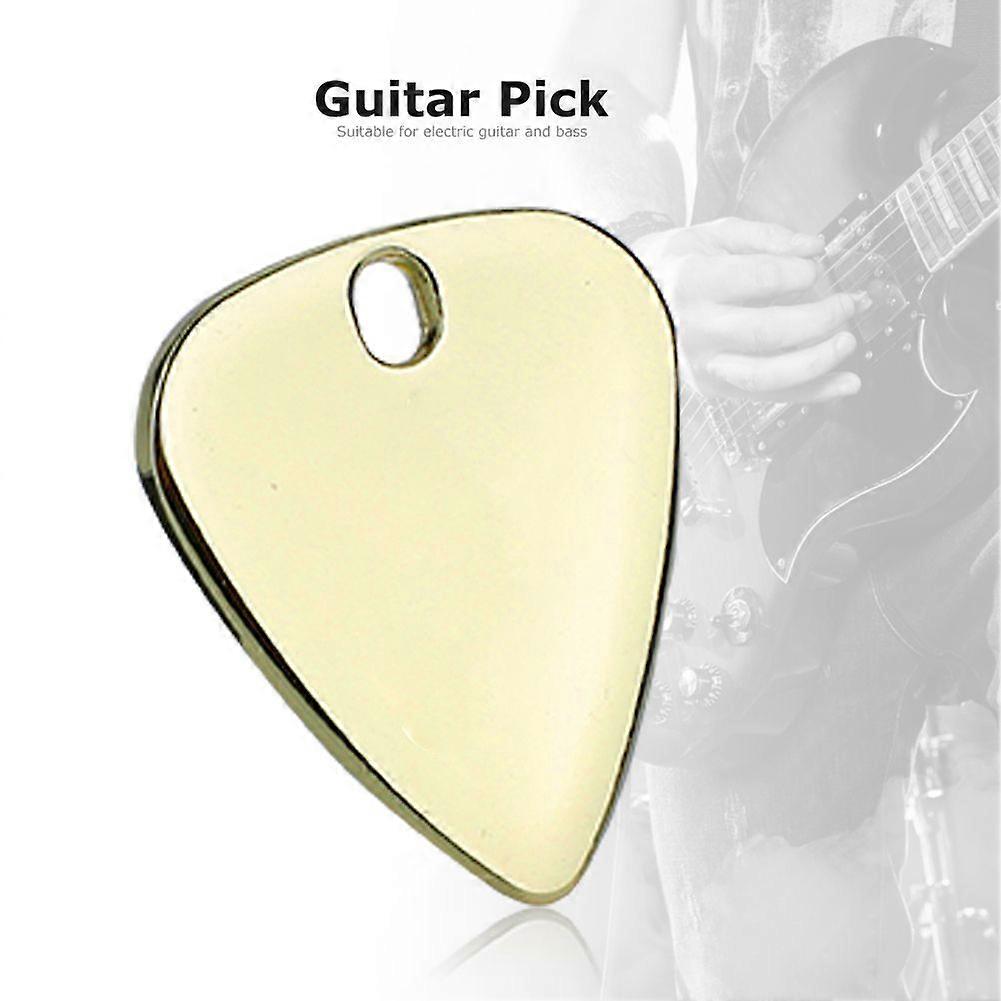 5 Pcs Metal Pick Plectrum for Guitar Musical Instruments Accessory(Gold) SH