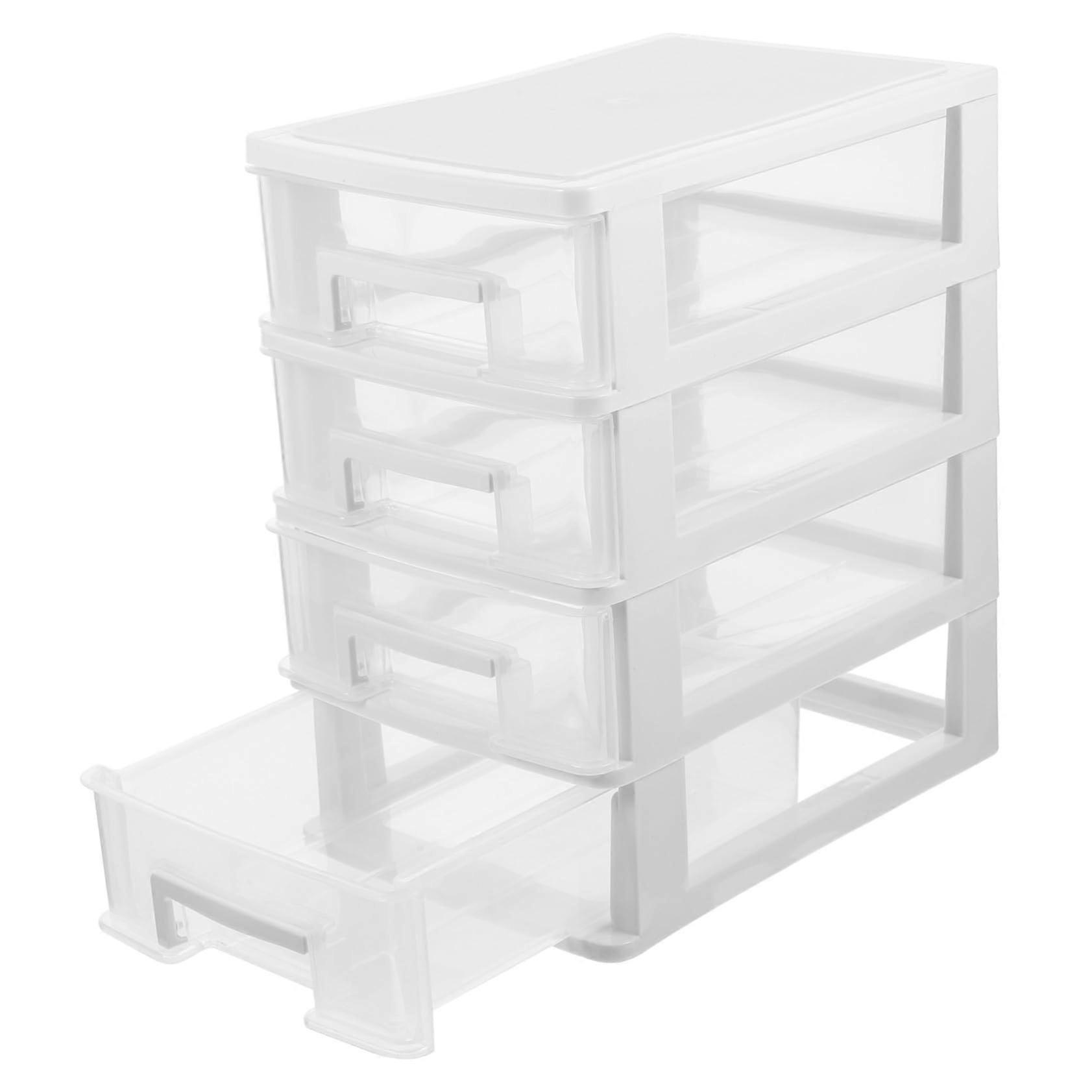 Transparent Desktop Drawer Organizer With Layered Compartments For Office Makeup Stationery Cosmetics Space Saving Desk