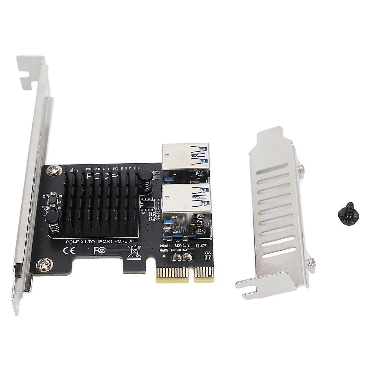 PCI E Expansion Card 1 to 4 PCIE Ports Plug in Design Anti Interference PCIE Riser Card for Desktop