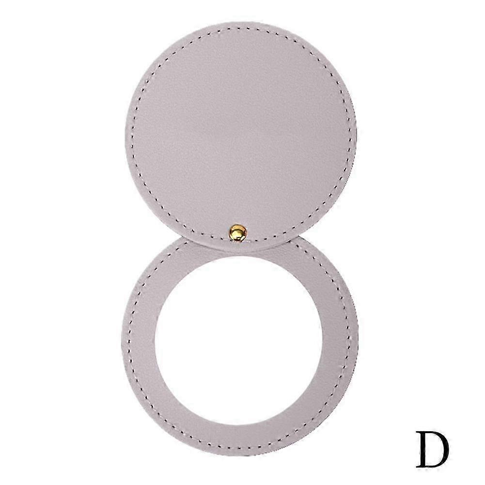 رمادي (D) $ مرآة مكياج محمولة ، مرآة جلدية مستديرة من البولي يوريثان ، مرآة هدايا صغيرة
