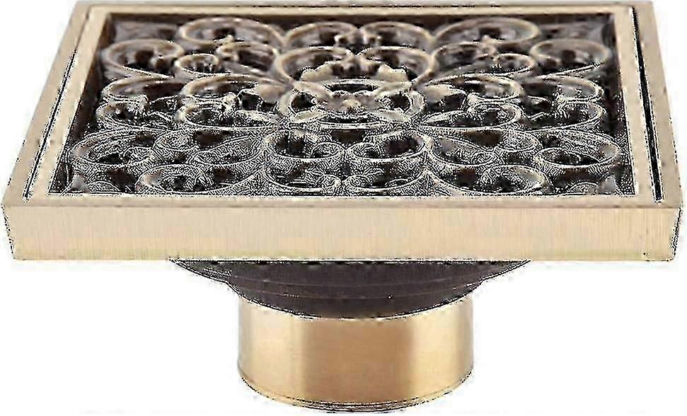 Antique Brass Shower Drain - Square, Invisible - 10 Cm_ZKD22 2025