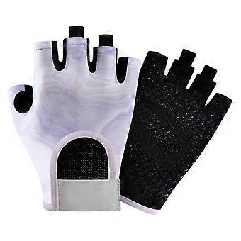 Gants de sport respirants et antidérapants pour femmes, légers, mi-doigts, pour la course à pied, le cyclisme et la salle de sport. Coloris rouge et violet fumé.