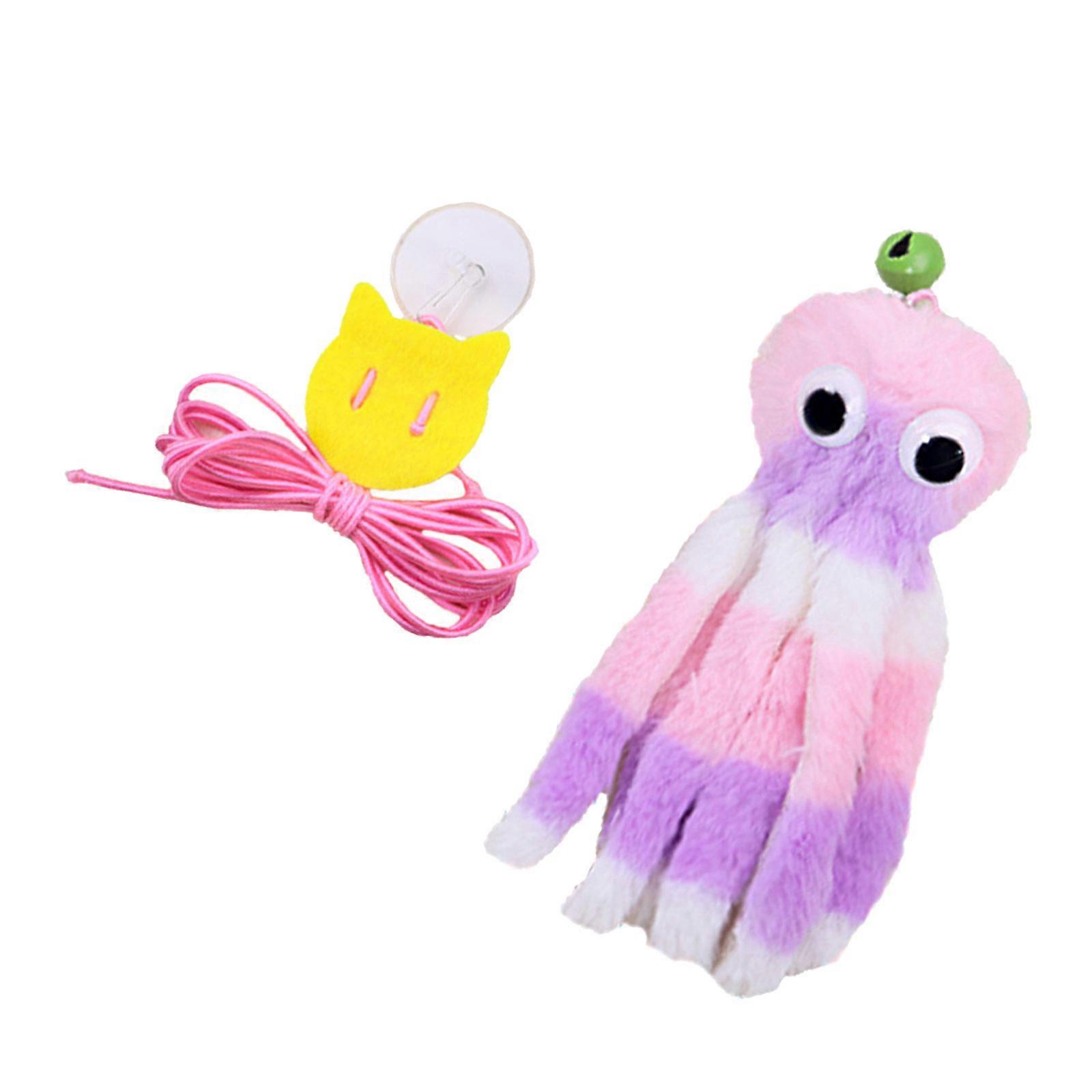 Noisemaker Plushie Pet Plaything Washable Wall Hanging Kitten Exercise Safe Interactive Multicolor