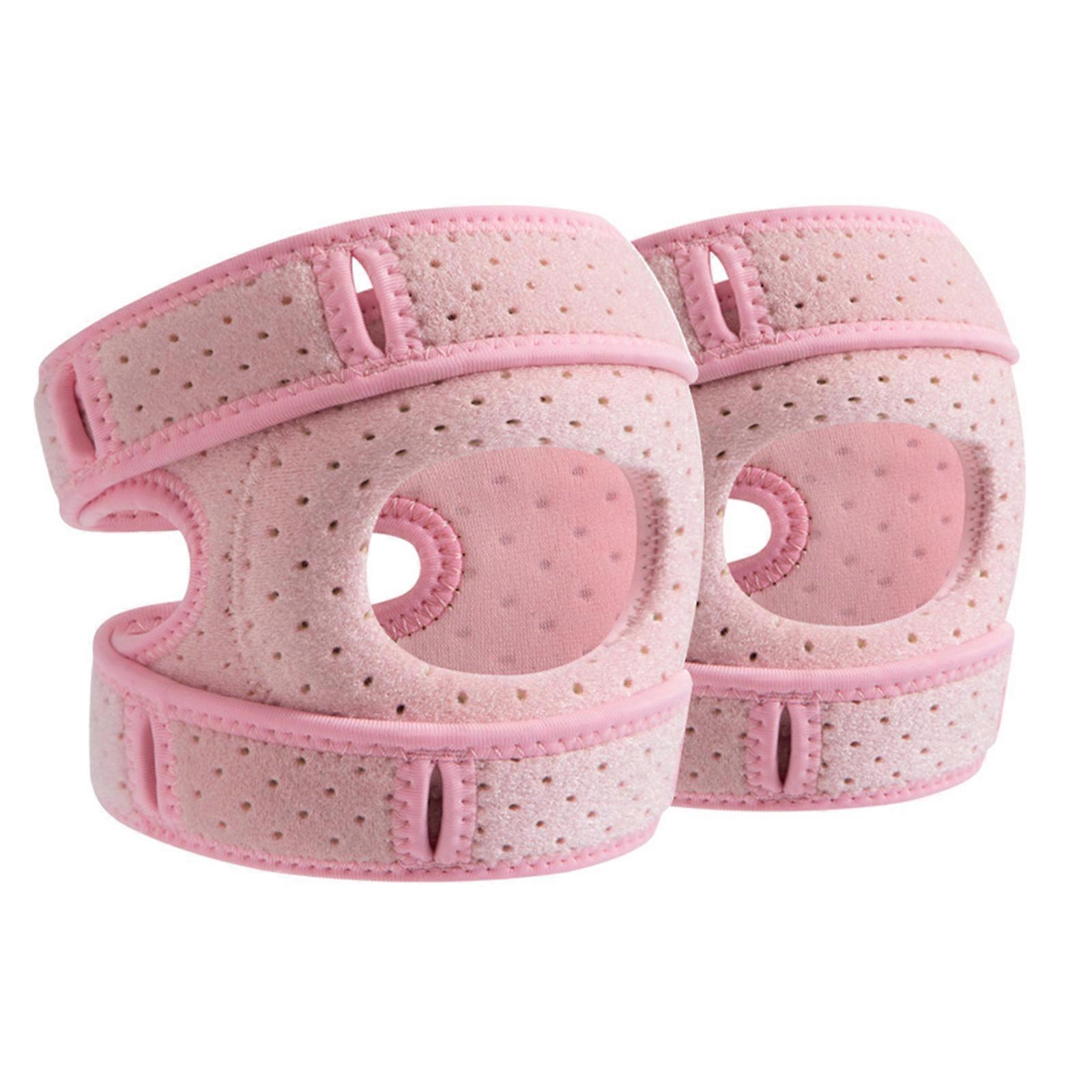 Reinforced Cushions Patella Support Band with Secure Fasteners for Sprinting Mountaineering and Recovery  Pink color S