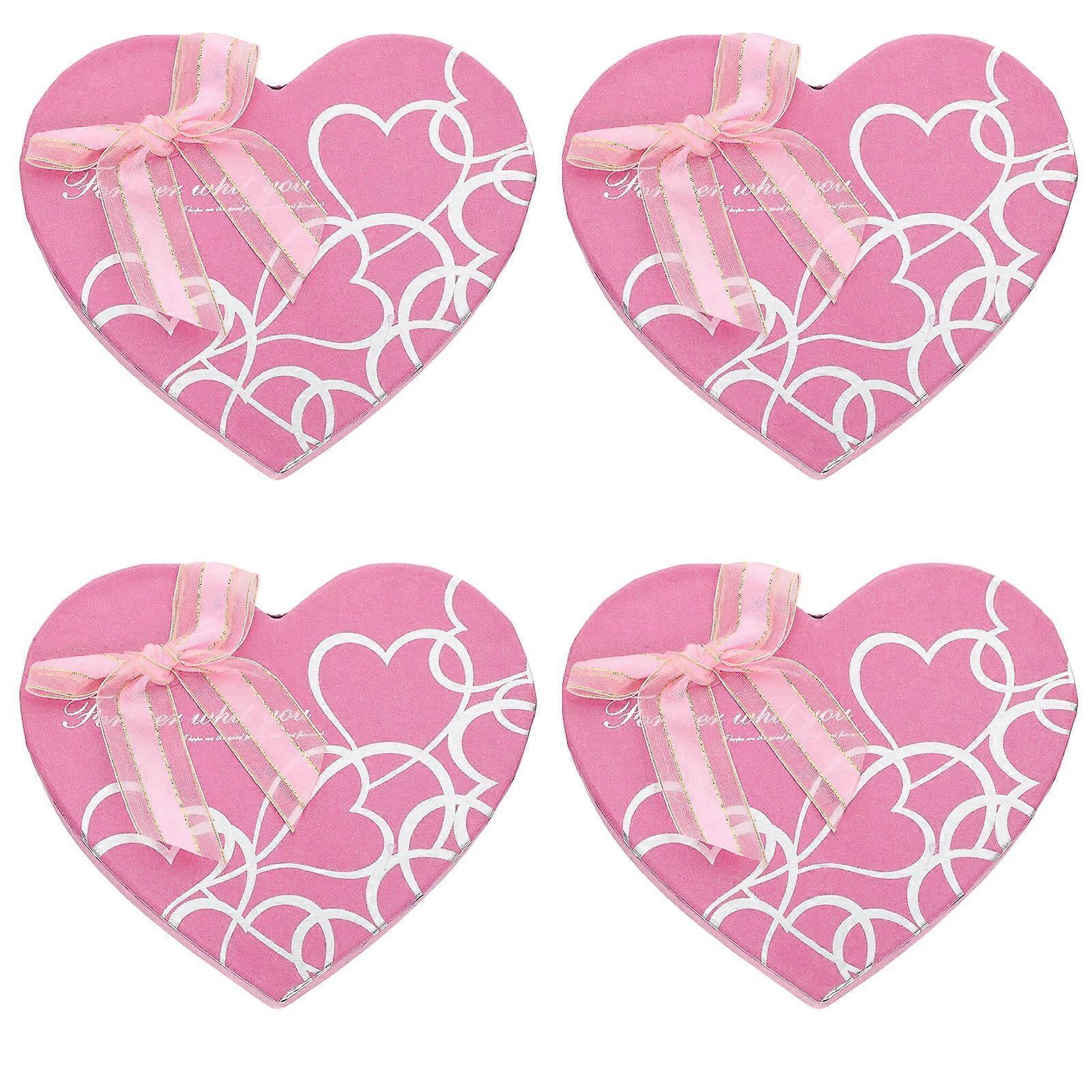 4 Pcs Valentine's Day Heart-shaped Chocolate Boxes Creative Gift Packing Boxes