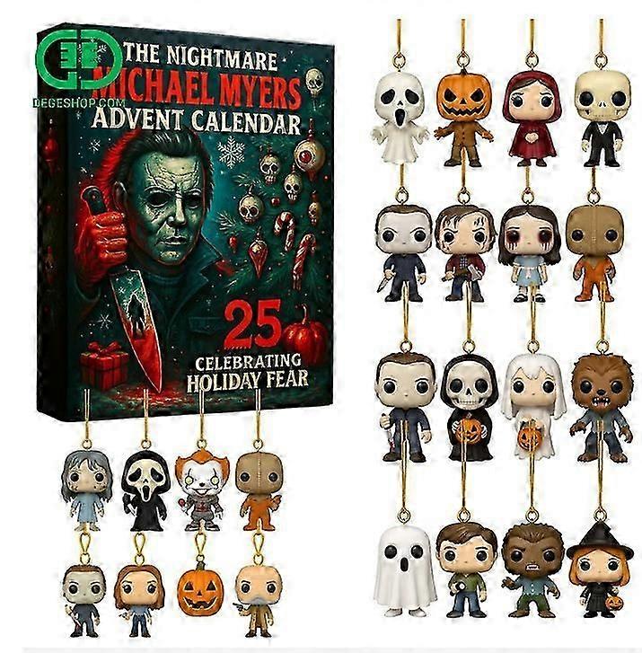 2025 Michael Myers Advent Calendar Blind Box Christmas Tree Decoration Acrylic Pendant