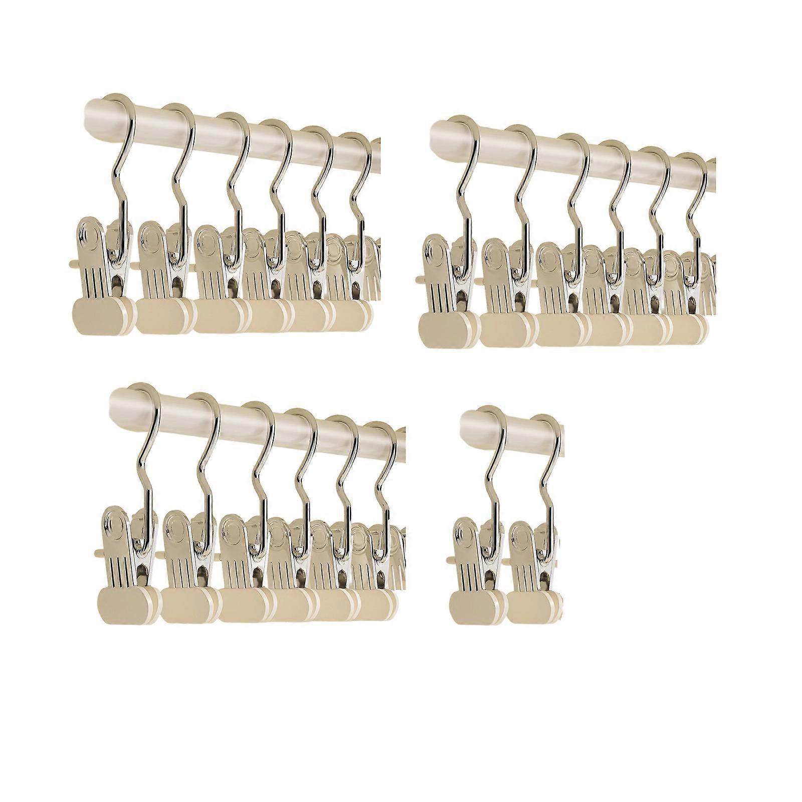 Practical Nonrust Steel Hanger Clip Featuring Double Capacity Design And No Residues Grip Nonslip Wide Clothespins  White