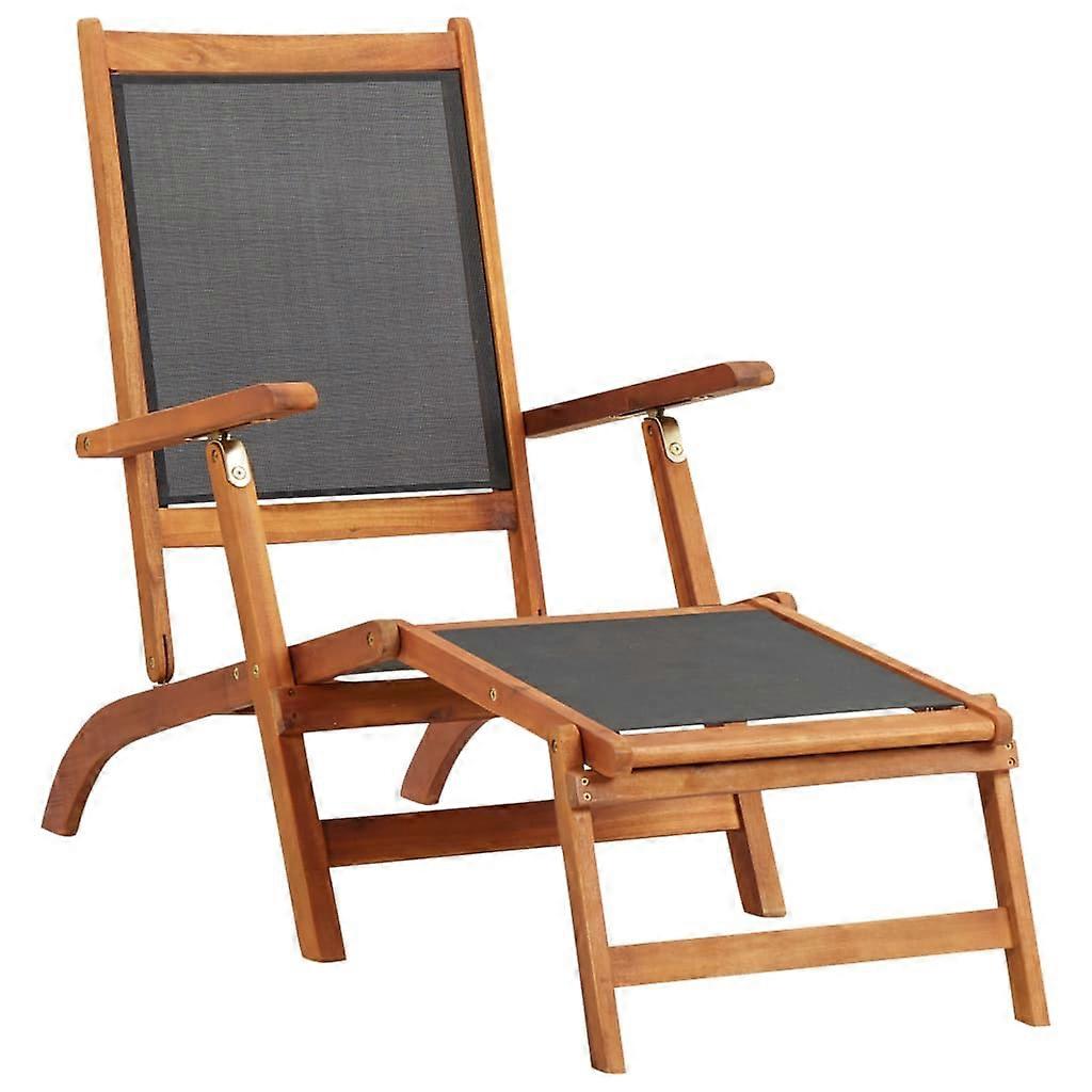 Deckchair Acacia Solid Wood and Textilene