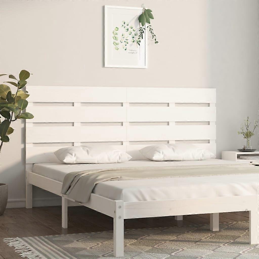 Headboard White 135x3x80 cm Solid Pine Wood