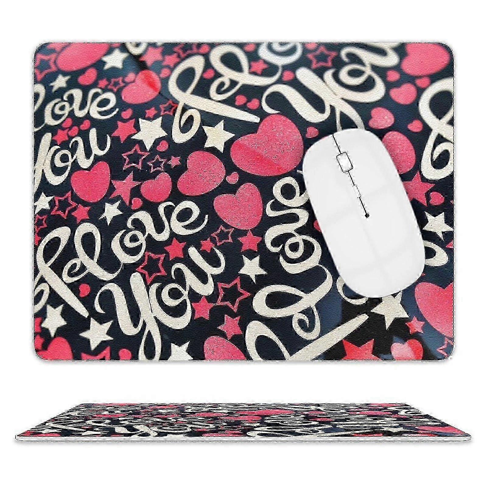 f Heart Print Mouse Pad