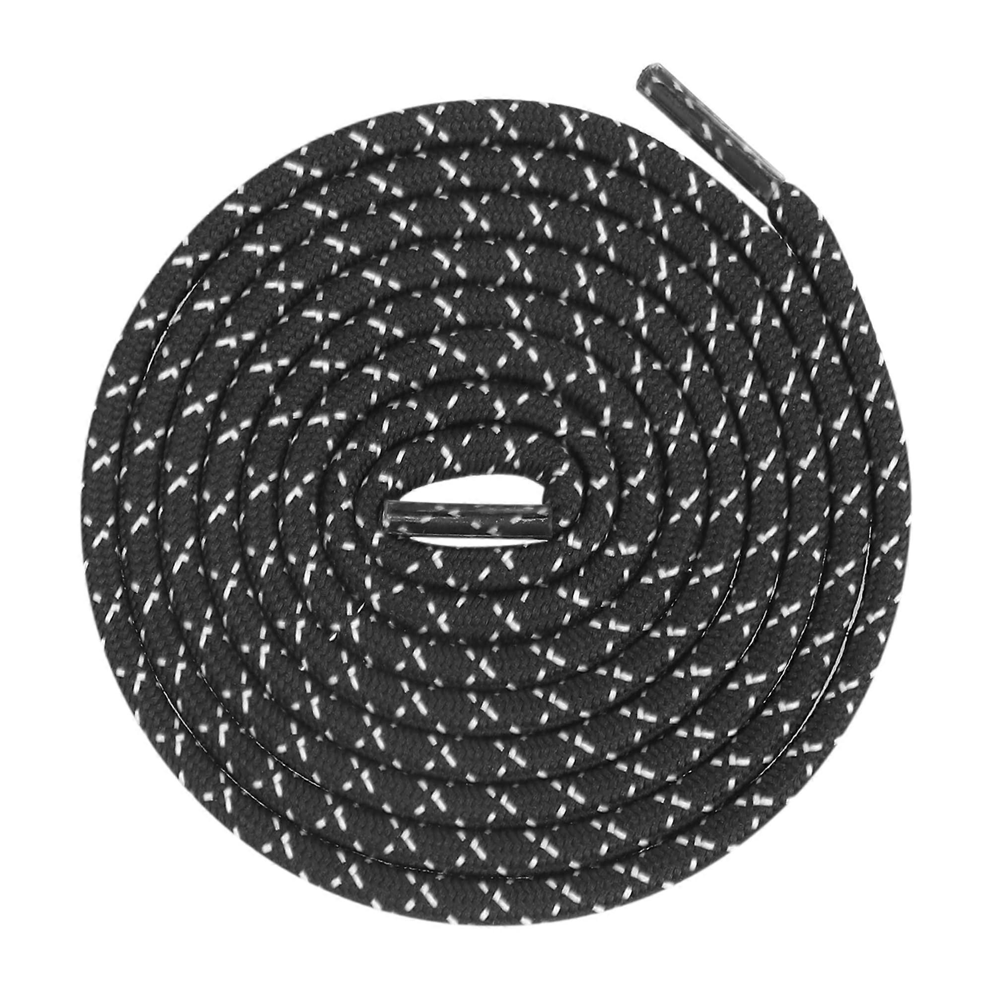 2 Pair Round Cross Shoelaces NonSlip Durable Outdoor Hiking Climbing Boot Laces 120cm Black