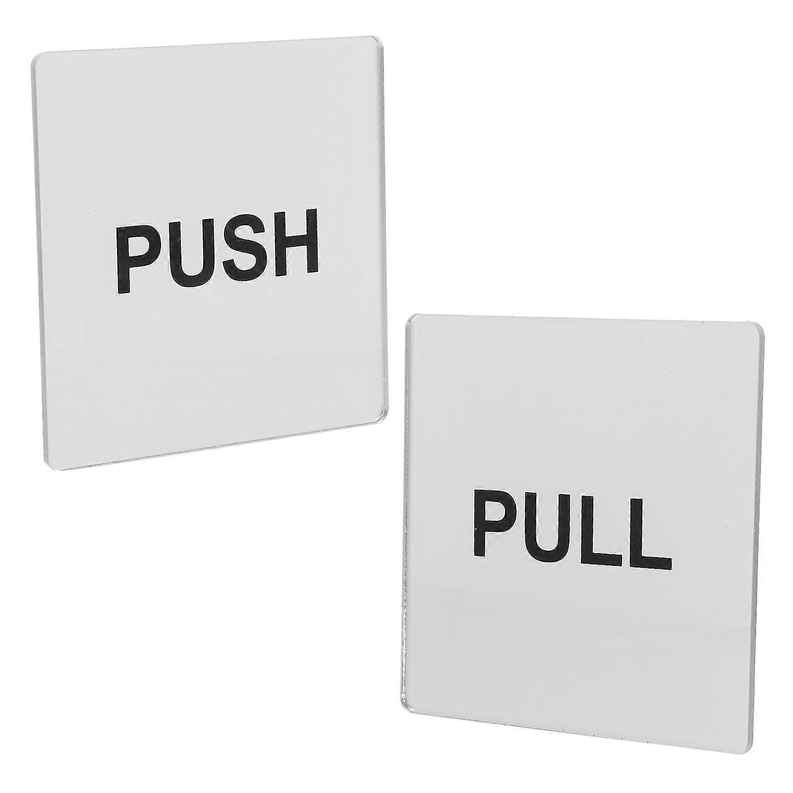 Push Pull Indicator Sign 1 Pair Self-Adhesive Acrylic for Business Owners and with Minimalist Design