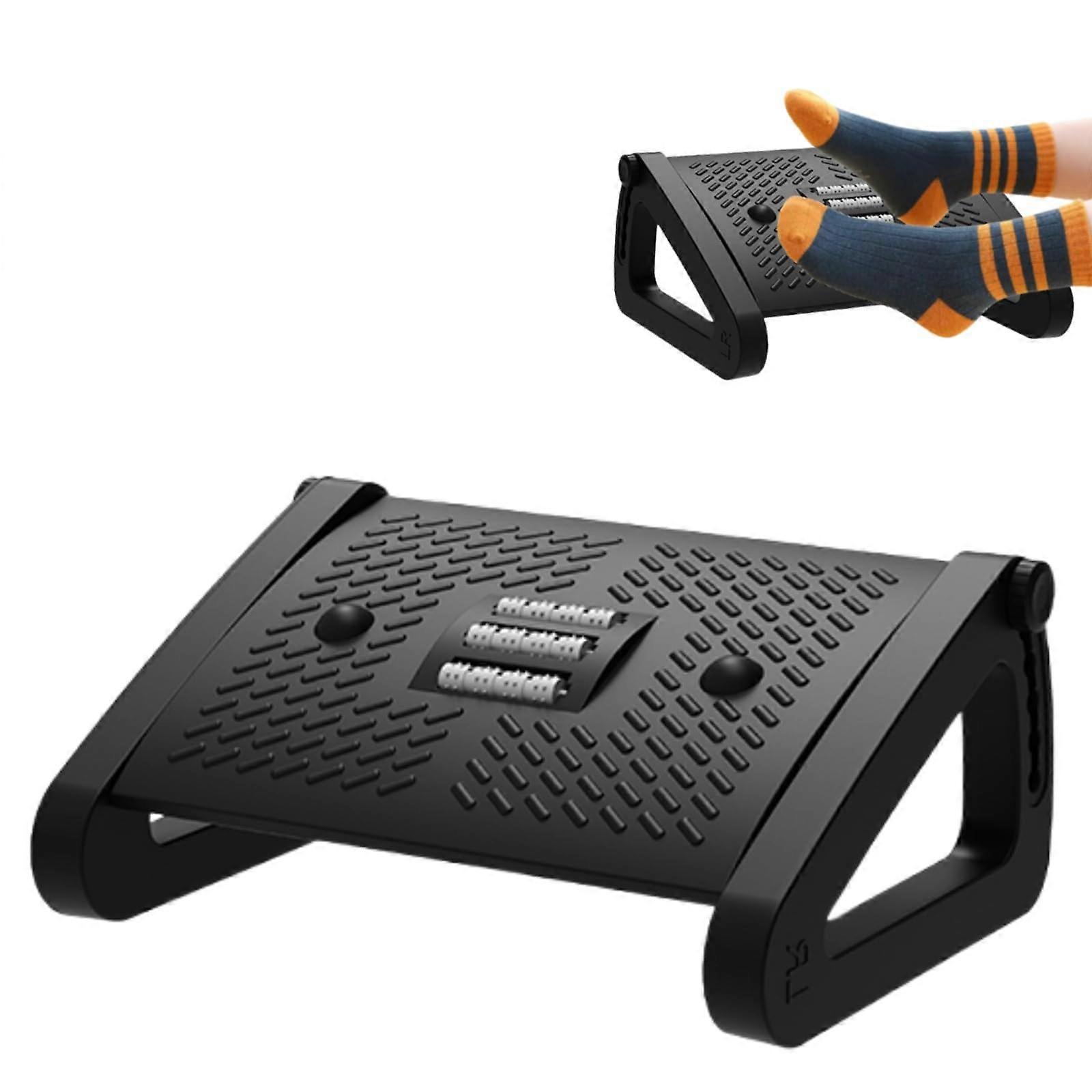 Office Foot Rest Ergonomic Under Desk Foot Stool With Massage Texture And Roller 6 Height Settings For Office Chair And Home