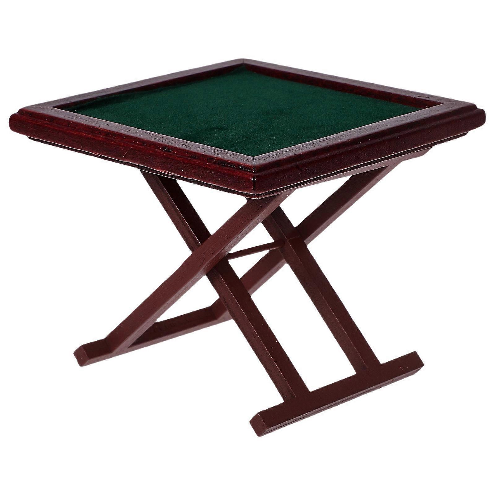 Miniature Mahjong Table for Dollhouse Decoration with Realistic Design Set